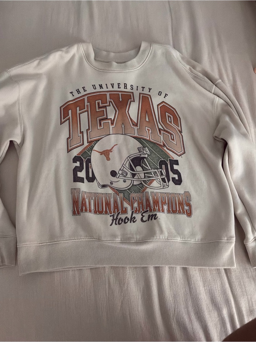 Hollister The University of Texas White 'Texas National Champions' Sweatshirt